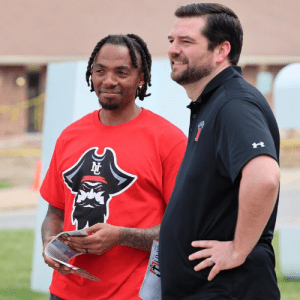 Dr. Holder with a student