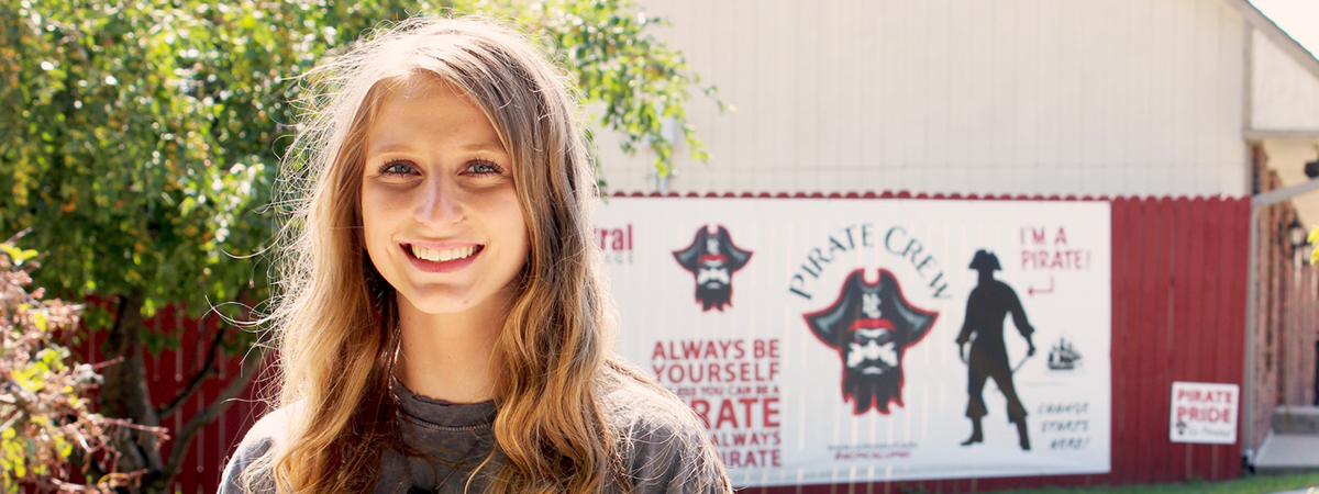 Bethany in front on NCMC Banner