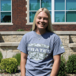 Student with gray Pirates shirt
